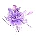 Lilac Flower and Spotted Net Bridal Hair Comb Fascinator