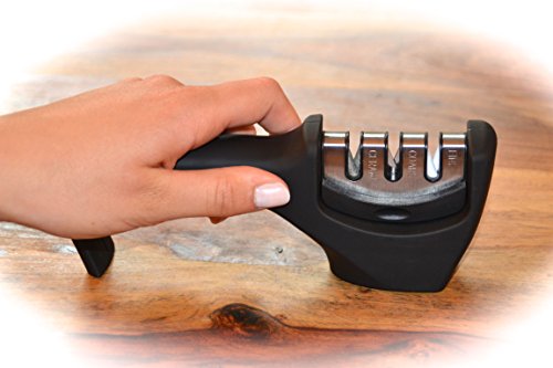 MYHOMESTARS Premium Messerschärfer , Messerschleifer für Keramik – und glatte Edelstahlmesser. Nie mehr stumpfe Messerklingen für das absolute Kochvergnügen ! - 2