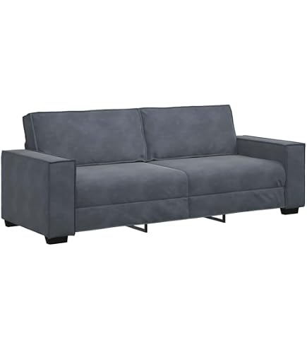 Canapé 3 Places Velours Noir VidaXL - Moderne Et Confortable - Pour Salon, Séjour Ou Balcon - 8
