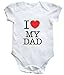 HippoWarehouse I heart my dad baby vest boys girls