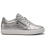italienische schuhe untergrößen Erwachsene Geox Damenschuhe Turnschuhe D BLOOMIE C aus silberfarbenem Leder D926HC-0PVBC-C0818