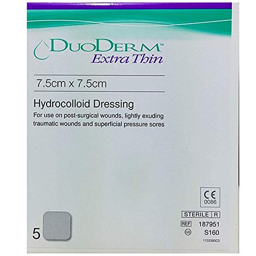DuoDERM Lot de 5 pansements extra fins 7,5 x 7,5 cm
