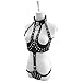 Produktbild iEFiEL Damen Harness Geschirr Kunstleder Body Unterbrust Korsett Halsband, Fetisch Ouvert Offene Brust Körperharness Bondage Halsmanschette