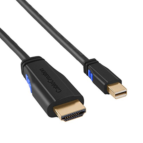 Mini DP auf HDMI, cablecreation Mini DisplayPort (Thunderbolt Port Kompatibel) auf HDMI AV HDTV Adapter für Mac Book, iMac und mehr, (DP V1.2 unterstützt 4 Kx2 K), 15 ft/4,5 m (schwarz & blau) - 4