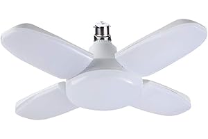 XIANXIAN Folding Fan Blade, Ceiling Fan with LED Light, Modern Ceiling Fan with Lamp 60W Deformable Angle Adjustable Ceiling Light, Four Blades Fan Lighting for Living Room, Bedroom, Hallway, White
