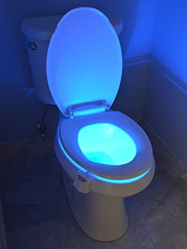 BeatlGem Automatic Motion Sensor Toilet Night Light, Modern Elegant Design With Relaxing 8-Color LED Light, For Gift, Party, Housewarming, Graduation