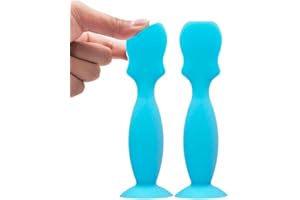 TASTE OF BEAUTY UK TOBUK Baby Nappy Cream Applicator, Gentle Silicone Applicator, Hygienic Diaper Newborn Essentials Tool Suction Base - 2x Mini Nappy Cream Silicone Spatula for Babies (Blue)