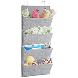 mDesign armoire à suspendre - organiseur en tissu avec quatre compartiments - système de rangement à suspendre pour accessoires - gris
