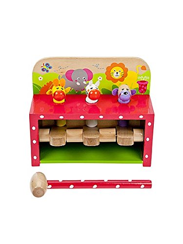 Wooden Safari Pop Up Toy Hammer and Pegs Toy Toddler Toys for Boy or Girl