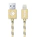 Tizum 8 Pin Lightning to USB Cable (3.3 ft / 1 mtr) Premium Kevlar-Nylon Fiber, Fast Charging & Data Sync Cable (Gold) RS.315.00