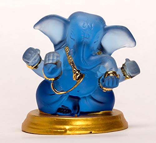 celebrationgift Glass Lord Ganesha Idol Home Decor Figurine No. 69 6.5x6.5x6.5cm(Multicolour)