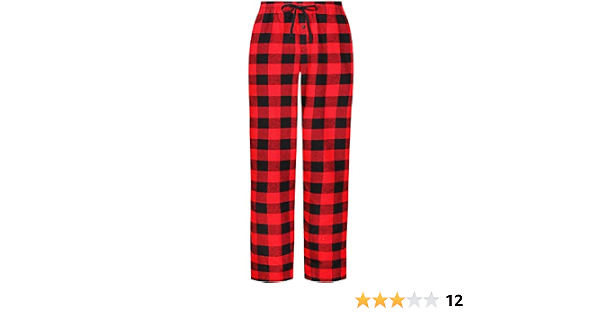 Flannel Pajama Bottoms Buffalo Plaid 
