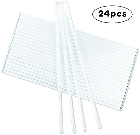 Superlady 24pcs 9.8in glass stirring rod,6*250mm,For Scientific Chemistry Laboratory Lab Use