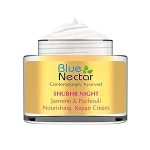 Blue Nectar Ayurvedic Anti Aging Night Cream for Men to reduce fine lines and wrinkles | Skin Repair & Nourishment | Best Men Face Moisturizer to Add Natural Glow for Youthful Look