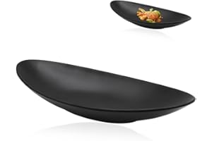 GYSRXS Schlüsselschale Modern Schwarz Dekoschale aus Melamin Süßigkeiten Schale Schmucktablett für Aufbewahrung von Schlüsseln Oder Schmuck,Münze,Uhren,25x13.5x3cm(Oval)