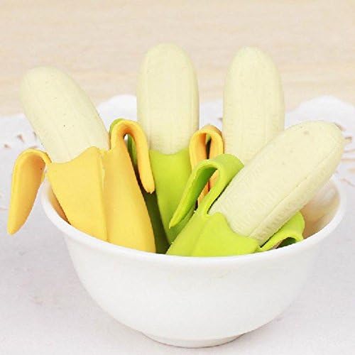4 Pcs/lot Cute Banana Style Stationery Kid Pencil Eraser Rubber Toy Replacement