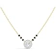 Soni jewellery american diamond traditional short Gold mangalsutra for women