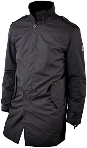 Armadillo ALEX TRENCH MAC MOTORCYCLE JACKET MOTORBIKE COMMUTER SCOOTER COAT MACKINTOSH BLACK J&S (LARGE L)