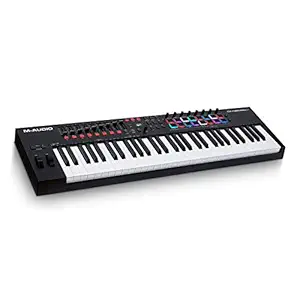 M-Audio Oxygen Pro 61  61 Key USB MIDI Keyboard Controller With Beat Pads, MIDI assignable Knobs, Buttons & Faders and Software Suite Included