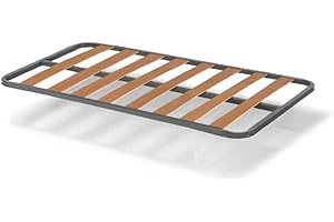 HOGAR24 ES | Rete Basic | doghe in legno di pioppo, struttura in tubo di acciaio, 30 x 30 mm, gambe non incluse, dimensioni: 80 x 190 cm