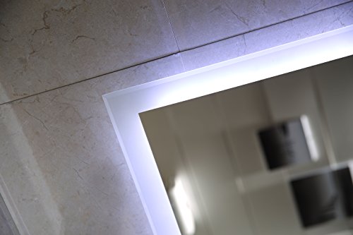 Dr. Fleischmann Badspiegel LED Spiegel GS084N mit Beleuchtung durch satinierte Lichtflächen Badezimmerspiegel (80 x 60 cm, kaltweiß) - 5