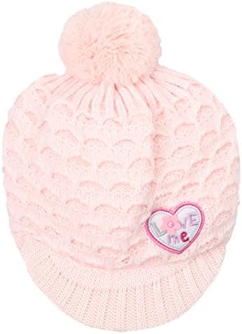 Baby Girls Woollen Cap with Umbrella CDZ70 (Light Pink, 38-44)