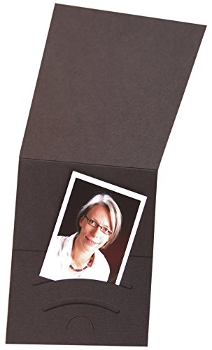 Daiber Pass und Bewerbungsbildmappen Kombi Leinenkarton für Passbilder, Bewerbungsbilder bis 7 x 10 cm, 100 Stück, schwarz