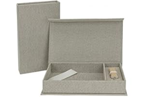 ELEGANTDISK Scatola USB per matrimonio, con scatola per foto, 13 x 18 cm, tessuto di lino, colore grigio