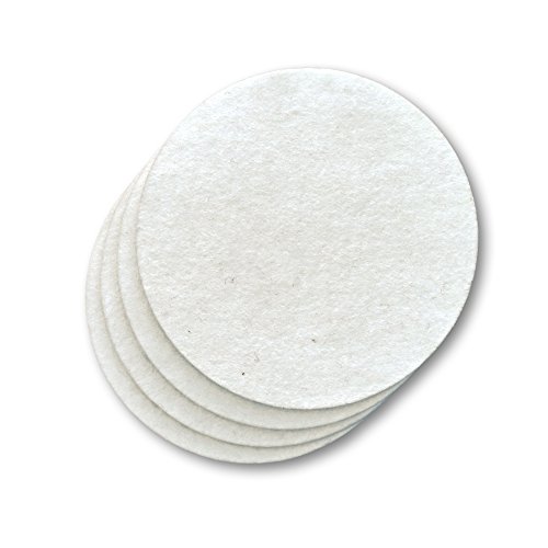 Glasuntersetzer groß, Untersetzer aus Filz (Wollfilz), reinweiß, 12,5 cm Durchmesser, 4 mm dick, auch zum Basteln, Dekorieren und als Wanddeko geeignet, für Blumentöpfe oder Flaschen – 4 Stück - 2