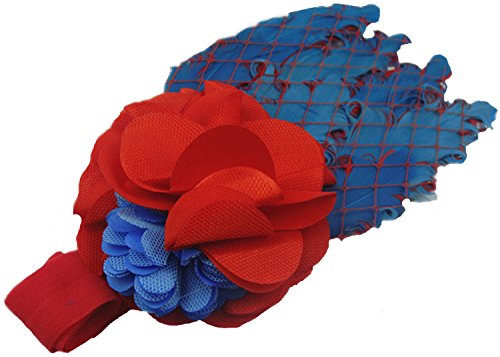 Lovely Girls Baby Headbands,Feather,Blue and Red