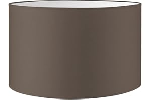 HOME SWEET HOME COLLECTION Home Sweet Home Moderno Pantalla Bling | cilindro | 35/35/21cm | Gris Pardo | Pantalla de lámpara de tela de algodón | para casquillo de lámpara E27 | probado RoHS | para lámpara de pie