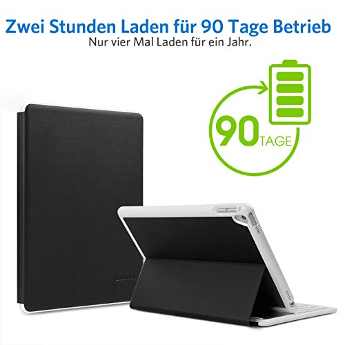 Inateck Ultra-dünne Deutsche Bluetooth Tastatur Keyboard Case Cover für Apple iPad Air 2/iPad pro 9.7 Smart cover mit automatischer Wake/Sleep Funktion und Multi-Angle Ständer – Schwarz&weiß - 6