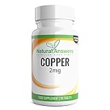 Copper Supplements for Immune Support Copper 2mg 90 Tablets Vegetarian Friendly 3 Month Supply by Natural Answers