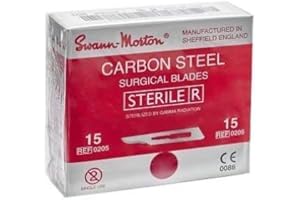 NATURE'S BLENDS Swann Morton - Cuchillas quirúrgicas estériles (100 unidades)