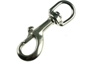 ARBO-INOX® – Gancio a scatto – moschettone girevole – Acciaio inox A4 – 75 x 13 mm