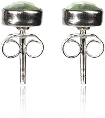 Birthstone Stud Earrings in Nickel-Free Sterling Silver with Genuine Gemstones (March - Aquamarine)