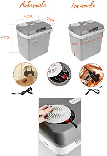 CAMRY 32 Liter 2in1 Kühlbox | EEk A++ | 12 Volt und 230 Volt | Thermobox | Kühltasche | Isoliertasche Warmhaltebox | Auto Camping Outdoor Kühlbox & Warmhaltebox | Tragegriff | - 3