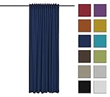 Das Tunnelband wird auf der Rückseite des Stoffes eingenäht und ist dadurch unsichtbar von vorne. Die Verdunklungsvorhängenstange wird in Träger gesteckt, und der Stoff legt sich natürlich in Falten je nach der Vorhangsbreite.