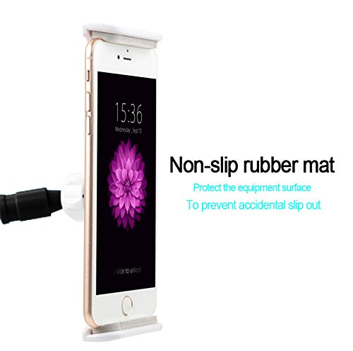 MyArmor verstellbarer Schwanenhalshalter für iPad / Tablets, flexibel mit mit Klemme, 360 Grad drehbar, passend fürs Bett, Tisch, für Apple iPhone 6 / iPad Mini 3 / iPad Air 2 / Galaxy Tab 4 10.1 / Galaxy Tab A 9.7/8.0 und für andere Geräte mit Bildschirmen der Größe 10,2-25,7 cm (Schwarz & Weiß) - 4