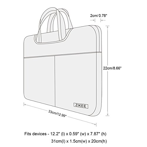 Zikee 11-11,6 Zoll MacBook Pro / Air PU-Leder tasche Laptop Hülle Notebooktasche Laptoptasche mit Handgriff und diversen Taschen. Stilvolle, wasserfeste Business-Aktentasche für den Schutz Ihres MacBooks (Braun,11,6) - 4