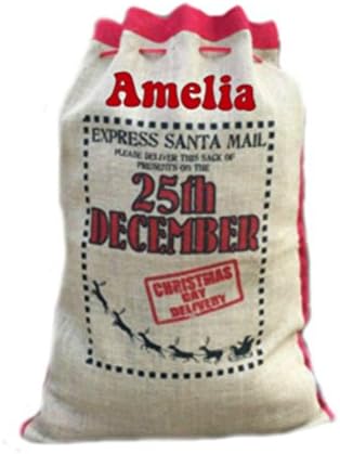 Custom Santa Sack, Personalised Christmas Sack, 25th December Design, Extra Large Size 32" x 22" (81cm x 56cm), Christmas Gift Sack,