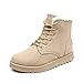 Produktbild LnLyin Damen Winter Schnee Stiefel Baumwoll Schuhe Verdickung Pplus Kaschmir warme Rutschfeste Kurzschneide Martin Stiefel für Damen Mädchen Frauen Beige 37