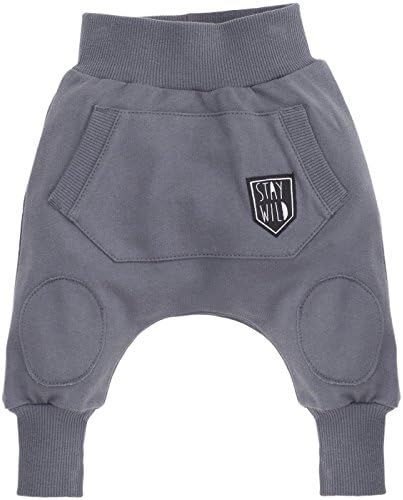 Pinokio Baby Boys Harem Trousers, "Wild boy" collection, grey or orange, Pants Jogger Leggings Hiphop Aladdin, 100% cotton, toddler (18-24 Months (92 cm), grey)