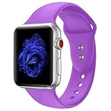 Straper Für Apfel Watch Armband 42mm Apfel Watch Armband 44mm Silikon Sport Ersatzarmband Uhrenarmbänder für Apfel Watch Series 4 Series 3 Series 2 Series 1 Nike Edition Lila Damen