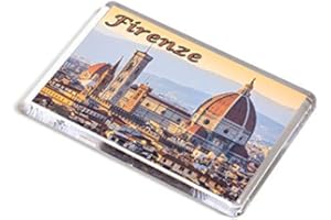 AWS Magnete Firenze Duomo in PVC Rigido Fridge Magnet Calamita da frigo in plastica Dura con Immagine Fotografica Panorama tetti Florence Città Santa Maria del Fiore