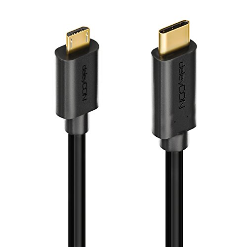 deleyCON 0,5m USB Kabel / Stecker Typ 3.1 / C auf micro USB / USB 2.0 Speed / Ladekabel Datenkabel / für z.B. Smartphone / Tablet / Notebook / Ladegerät – Schwarz - 3