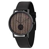 Kerbholz Armbanduhr Fritz Matt Black Dark Wood Midnight Black