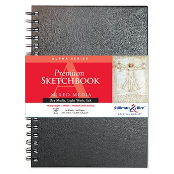 Stillman & Birn : Alpha Sketchbook 7 x 10in Wirebound 150gsm - Natural White Vellum