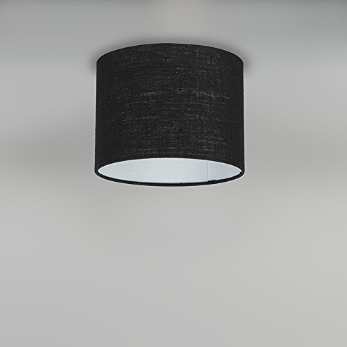 QAZQA Modern Polyester Lampenschirm 20/20/15 Zylinder schwarz , Rund gerade Schirm Pendelleuchte, Schirm Stehleuchte, - 3
