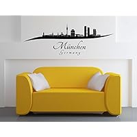 *NEU* Wandaufkleber/Wandtattoo/Wandsticker ***SKYLINE - Germany / Stadt München*** (Größen.- und Farbauswahl)